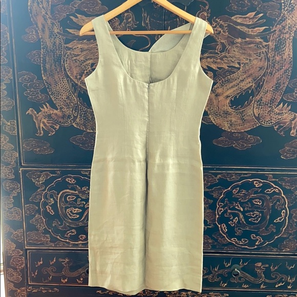 Giorgio Armani Linen Bow OrganzaFlattering Dress 8 - Picture 5 of 13